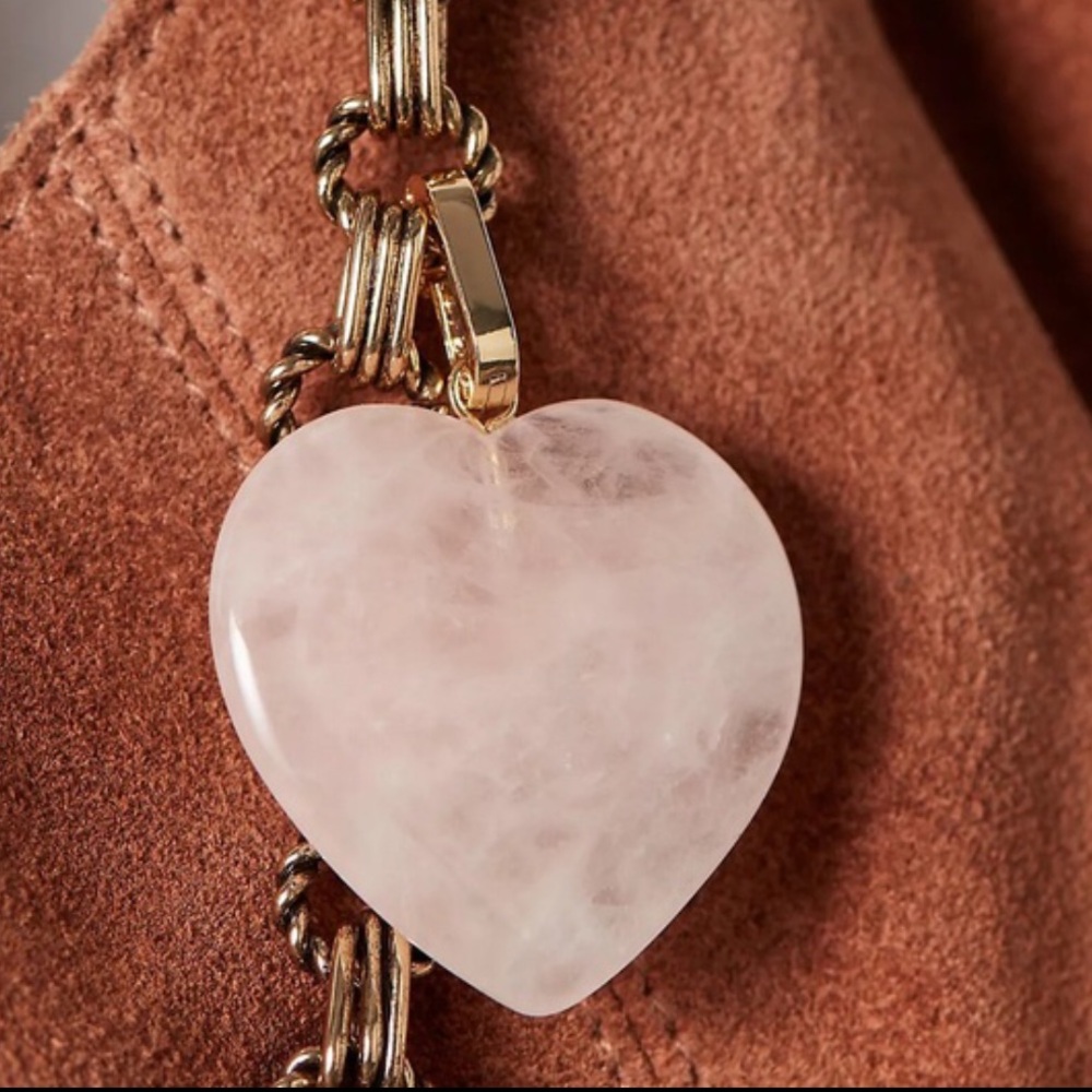 Free People Heart Stone Bag Charm, NWOT